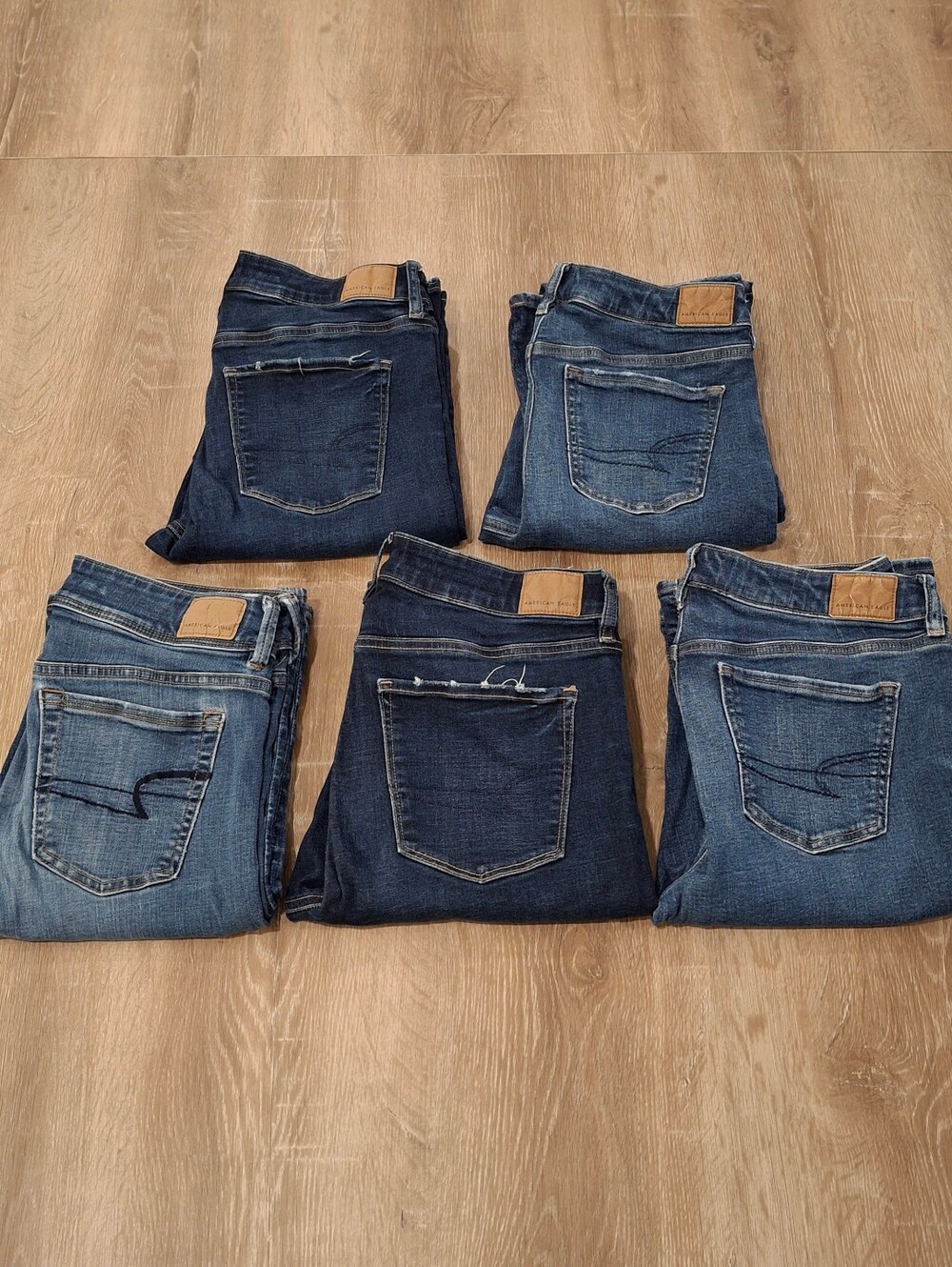 American Eagle Jeans Lot of 5 Women's 8 X-Long Kick Boot & Skinny Kick
